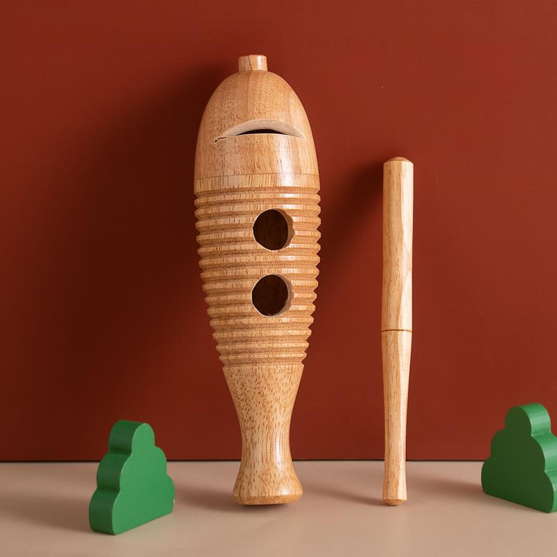 高档夫幼早儿教奥尔木打击乐器鱼蛙成人教学教具橡蛙鸣筒刮棒拟声
