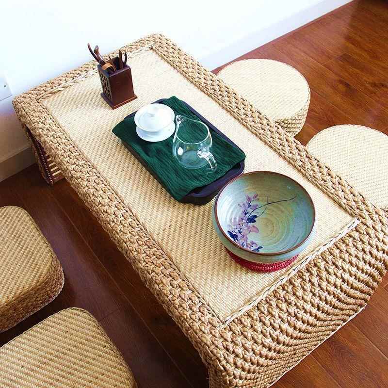 包邮藤编榻榻米桌子小茶家几日式矮桌子炕几桌用飘桌阳窗NJO台小