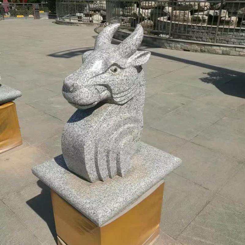 石雕汉白玉十二生肖青石鼠牛虎兔花岗岩龙蛇马羊猴鸡狗猪园林摆件