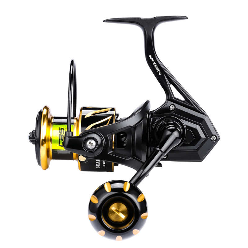 熊王厂家新款黑鹰海钓全金属纺车轮大钓力路亚轮锚鱼防水耐腐蚀