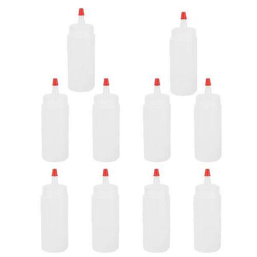 10pcs 120ml Plastic Squeeze Condiment Bottles with On Lids