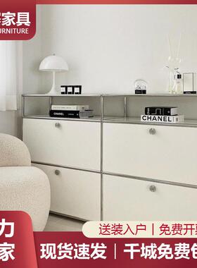 中古usm模块柜子组合不锈钢多功能简约ins风装饰餐边柜收纳柜斗柜