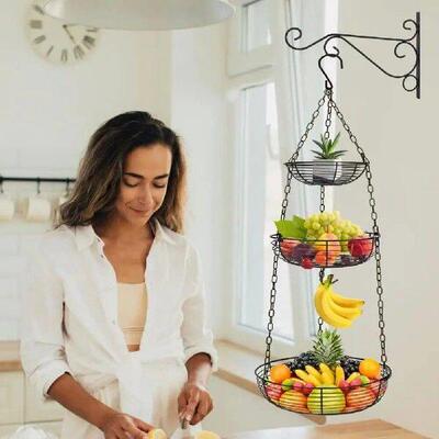 Kitchen Storage Solution Adjustable Fruit Basket Capacity