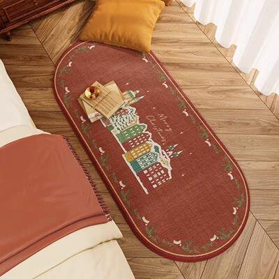 2025 Christmas bedroom carpet, bedside carpet圣诞床边毯