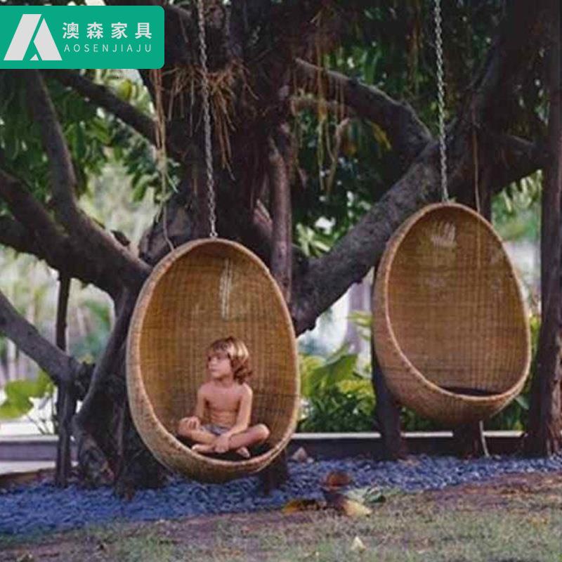 网红鸟巢吊篮阳台休闲秋千藤椅室外单人吊椅网红懒人户外吊篮椅子