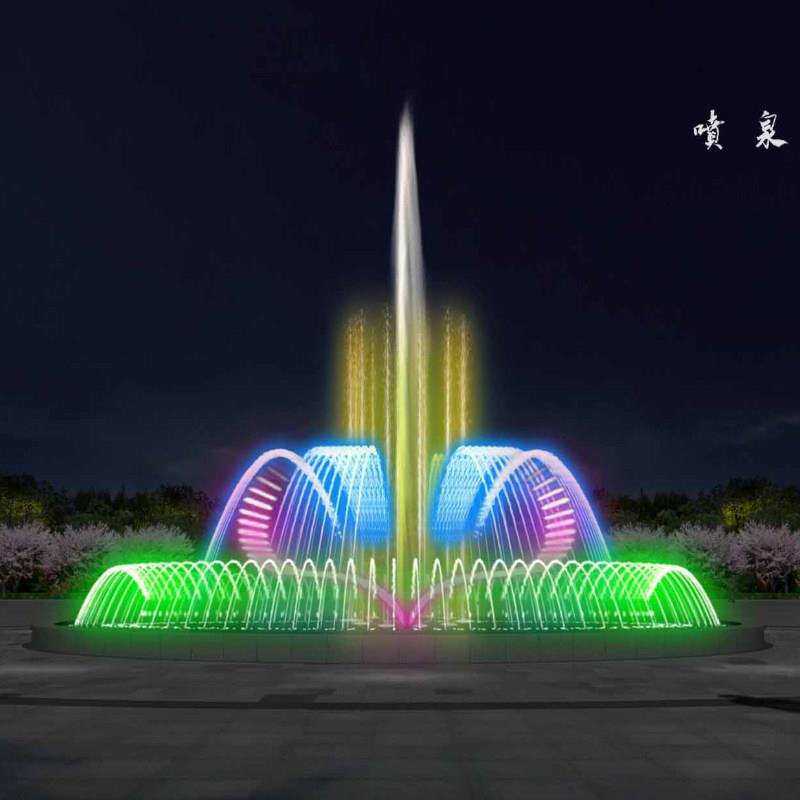 承揽广场音乐喷泉水景喷头设备鱼池旱喷控制生产水幕电影制作厂家