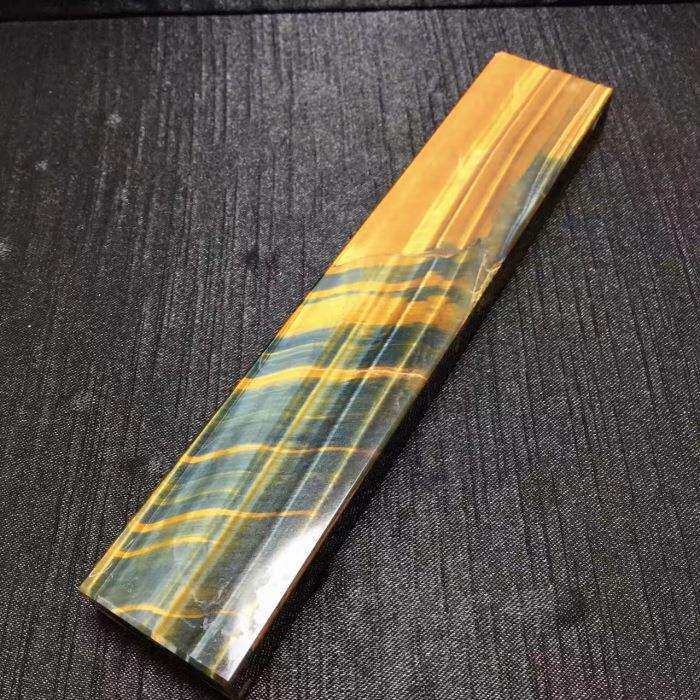 东海水晶 天然蓝虎晶石虎眼石黄虎眼镇纸蓝虎眼条纹