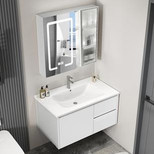 浴室柜组合洗手盆一体陶瓷盆岩板盆卫生间洗脸盆池洗漱台智能镜柜