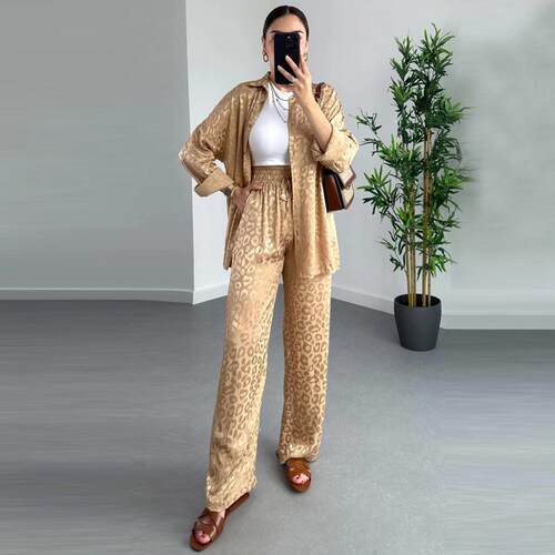 Women's long sleeved shirt long pants women's suit