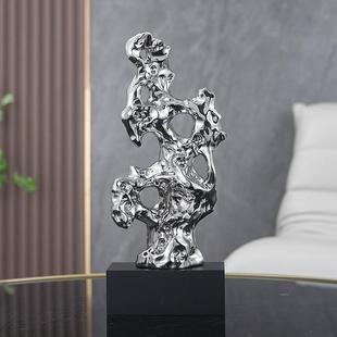 2025新款玄关摆件氛围感摆件太湖石假山客厅轻奢高档酒柜电视柜玄