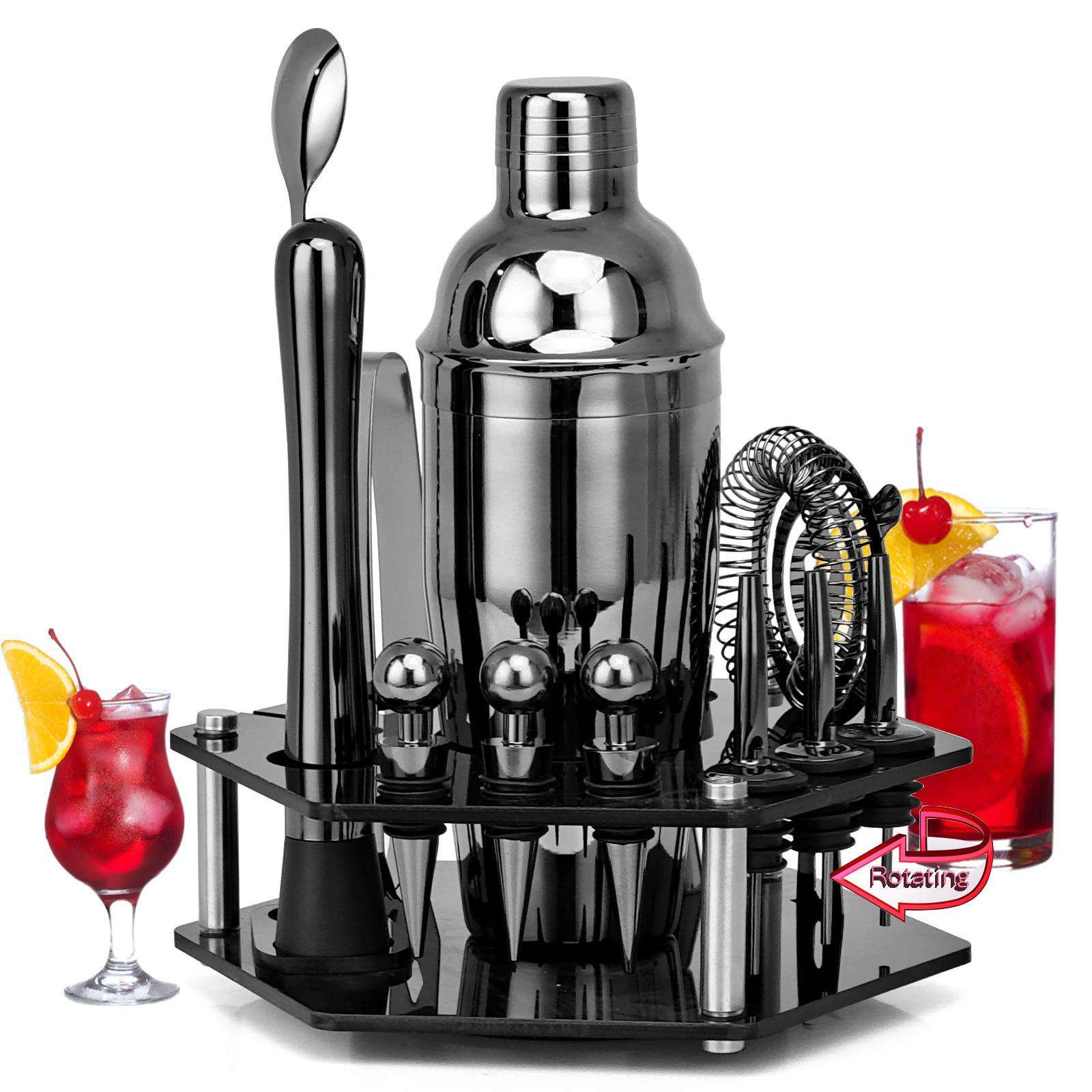 不锈钢调酒器鸡尾酒调酒工具14件亚克力旋转套装CG1135M
