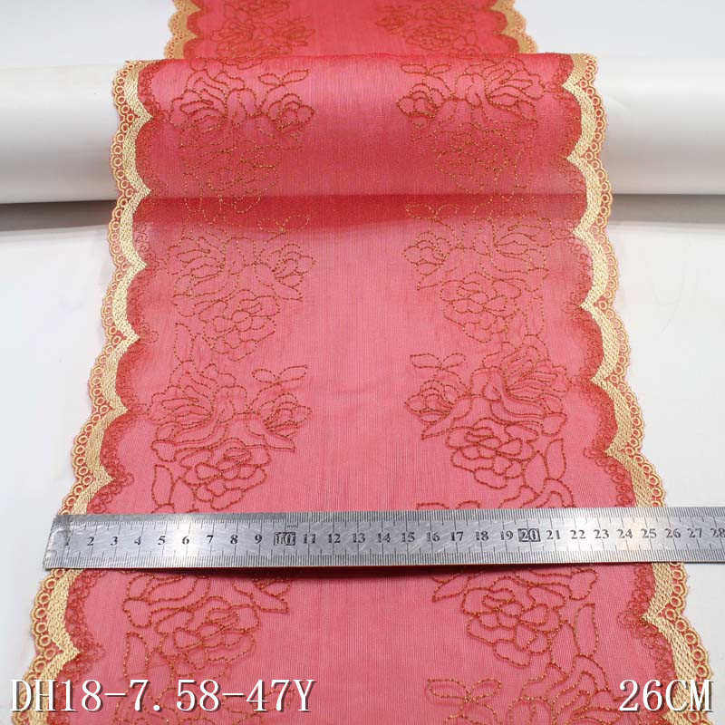 唐隆红色蕾丝网纱金色涤线双边刺绣花边 辅料批发窗帘沙发垫花边,居家布艺,花边,淘宝优惠券,粉丝福利购,淘宝优惠卷