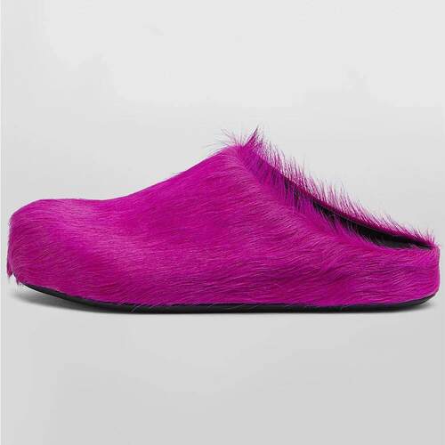 Italy Real Leather fur Slippers Women Mule Runway Flats Thic