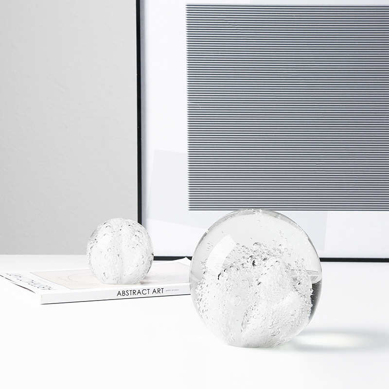 小软简家居摆件球透明极客厅装饰品桌面新款珊瑚批发气泡办公玻璃