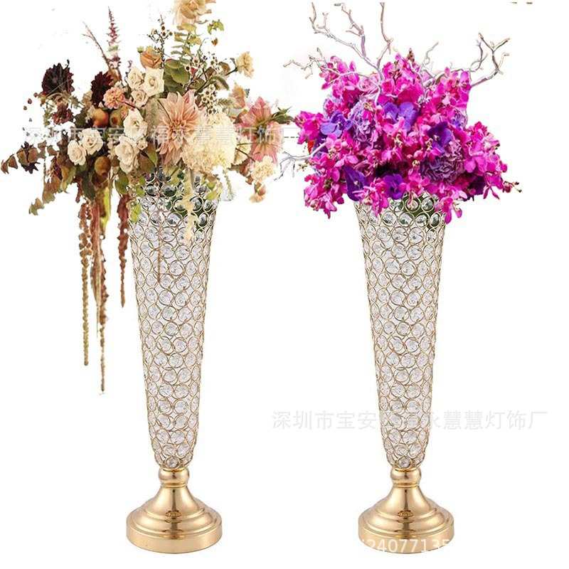 桌面摆饰花瓶婚礼花架水晶花瓶摆饰晚宴派对活动生日家居装饰