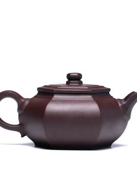 宜兴厂家紫砂壶名家纯全手工原矿老紫泥大彬六方大茶壶茶具320cc