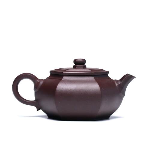 宜兴厂家紫砂壶名家纯全手工原矿老紫泥大彬六方大茶壶茶具320cc