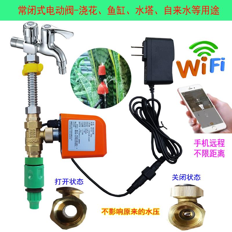 家用自动浇水定时器浇花喷淋喷头鱼缸水塔手机远程控制球阀开关水