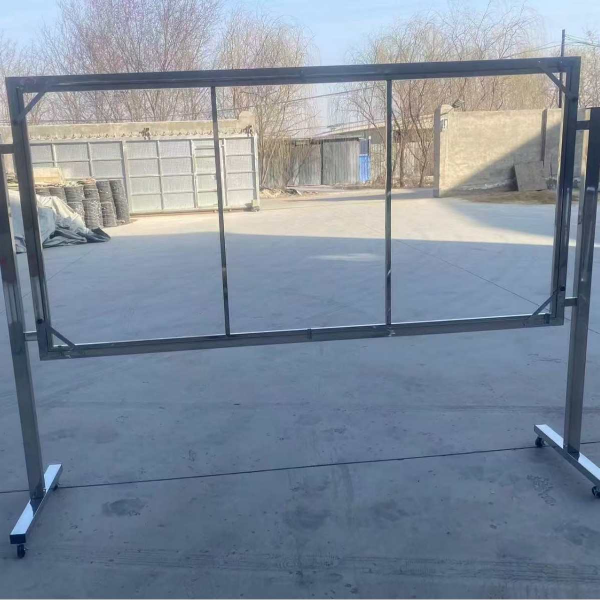 不锈钢移动宣传栏户外小区公告栏展示架金属报刊架标识牌挂墙宣传