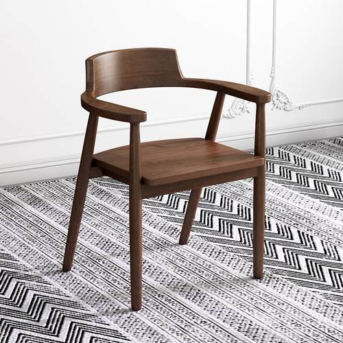 广岛椅茶椅北欧实木餐椅肯尼迪总统会议办公椅靠背椅单人商用书房