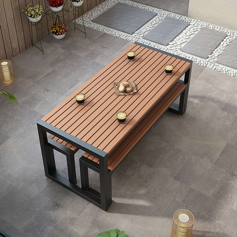 【4879人收藏】铁艺防晒室外桌椅夜市户外简约复古塑木餐桌椅阳台