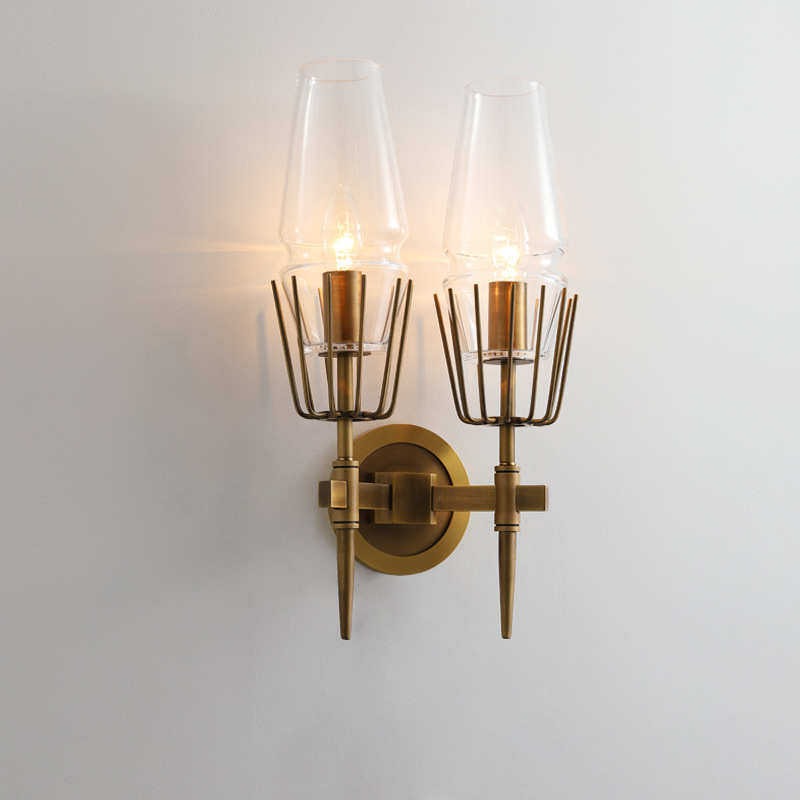 创意客厅壁灯玻璃田园复古餐厅卧室走廊服装店新中式仿古床头灯饰,家装灯饰光源,壁灯,淘宝优惠券,粉丝福利购,淘宝优惠卷