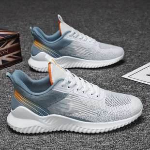大码男鞋45夏季透气网鞋男46夏天薄款男士休闲鞋子跑步网面运动鞋