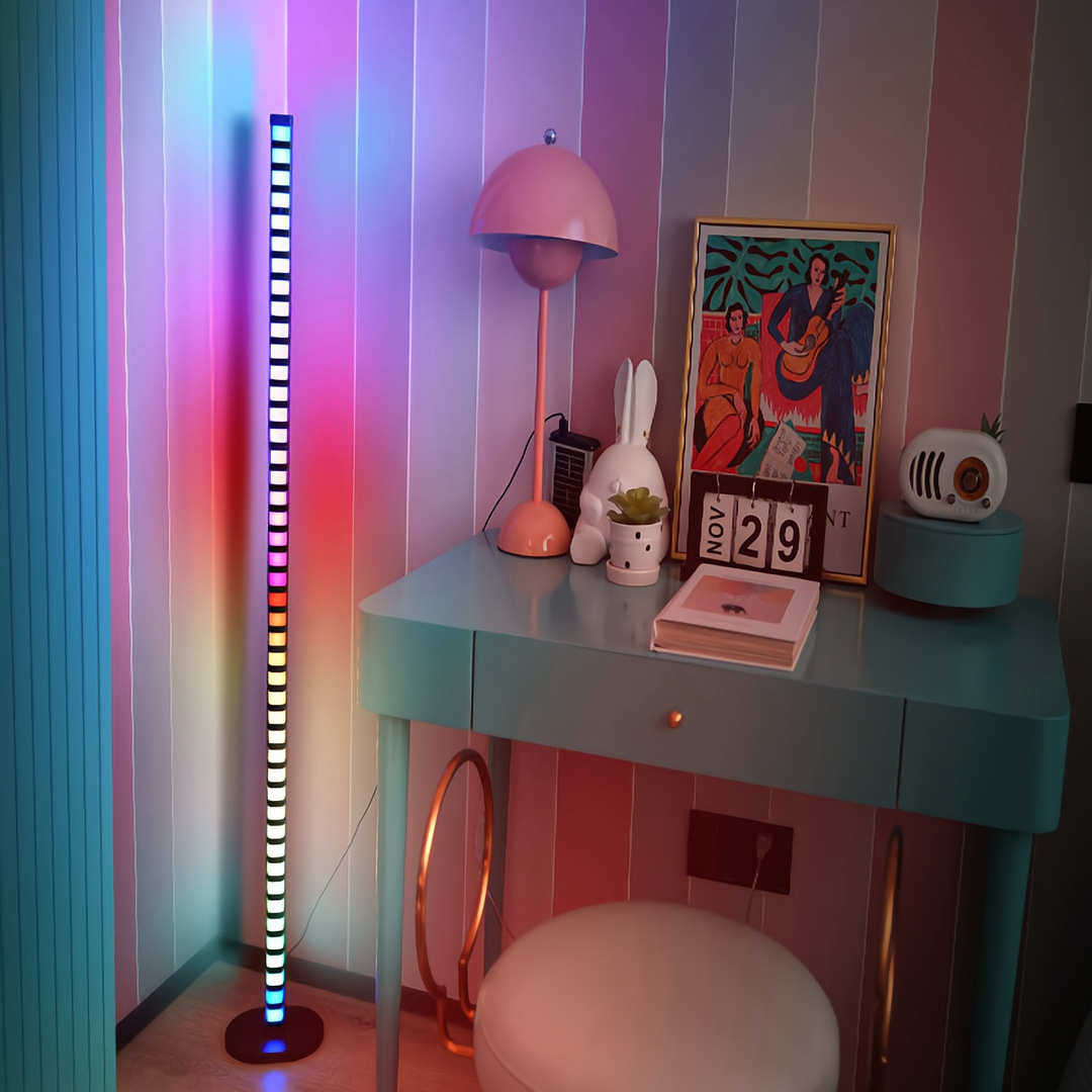 落地1音节奏墙角拾灯米拼接氛围.款2卧室led灯灯客厅条rgb声控app