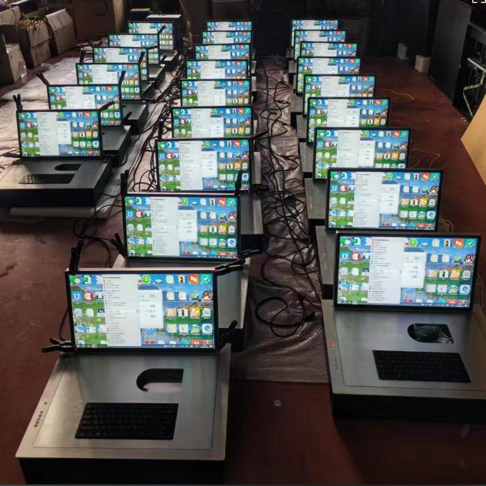 语音播放全铝会议翻转器校园课桌翻转器升降电脑显示器一体机