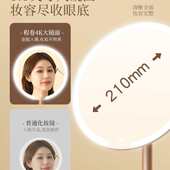 双轴化妆镜带灯台式 桌面学生宿舍家用可立办公室led美妆镜子旋转