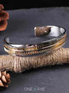 高档UNDERCOVER纹银手情镯 高桥盾身图 腾锯齿腕饰 GIZ侣纯银手饰