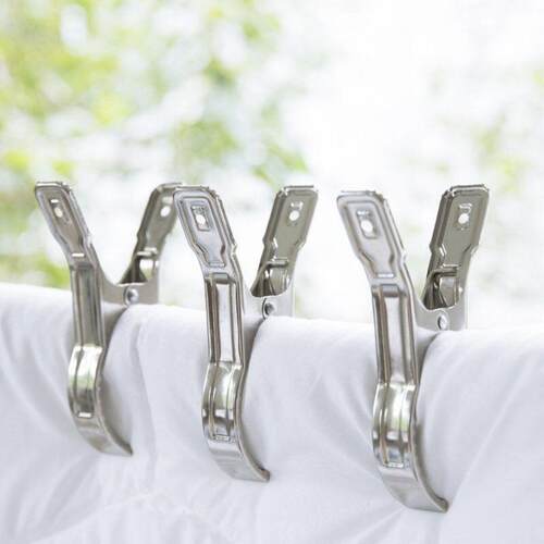 Stainless Steel Heavy-Duty Large Open Clip Clothes Hanger, H