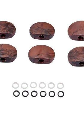 6 PCS/ Brown Stringed Head Guitar Tuning Peg Knobs