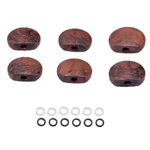 6 PCS/ Brown Stringed Head Guitar Tuning Peg Knobs