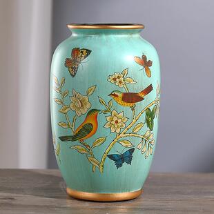 美式复古陶瓷花瓶摆件家用客厅插花摆设家居装饰欧式工艺品花器
