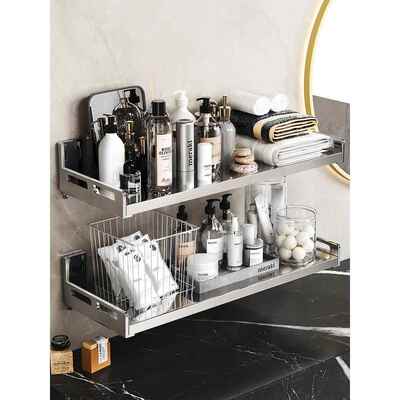 AL304不钢壁挂厨房免打孔墙上微波F77T7798炉调料9收罐锈纳置物架