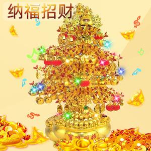 招财树摆件金光树无品牌/闪闪带七礼彩财灯光音乐年货精品发家居