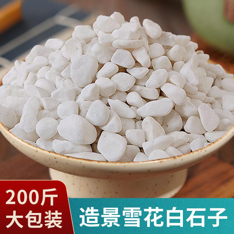 200斤装白色石头大鹅卵石庭院铺路铺地小白石花园造景景观白石子
