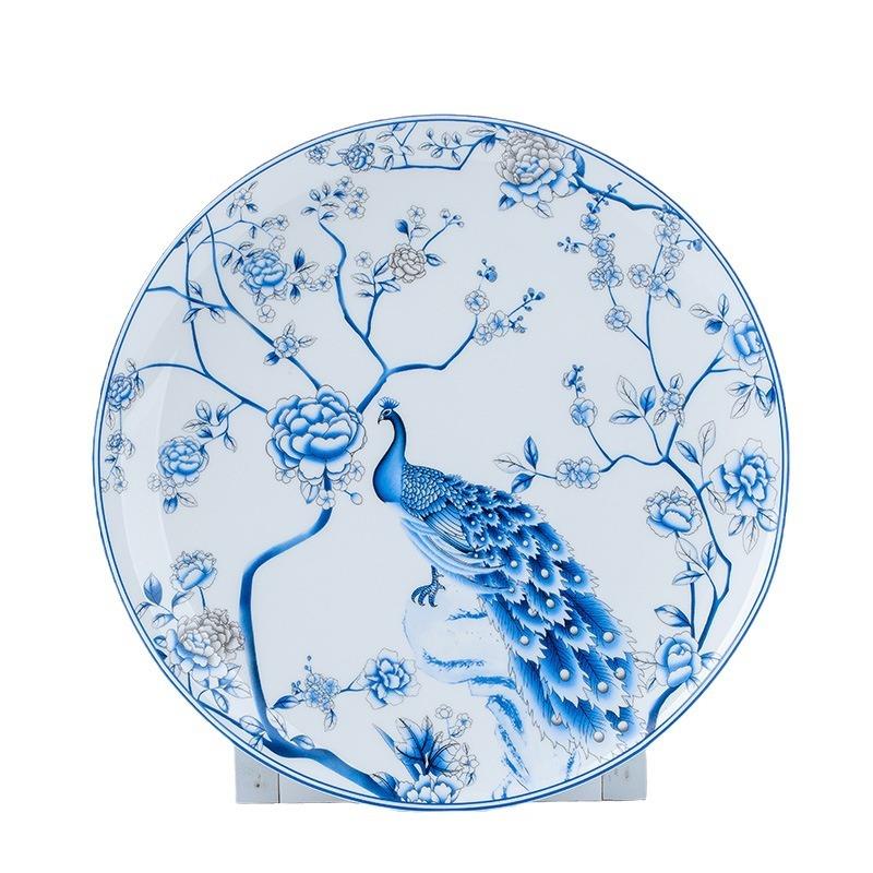 景德镇青花瓷餐具套装家用陶瓷碗盘结婚乔迁送礼新款高档骨瓷餐具