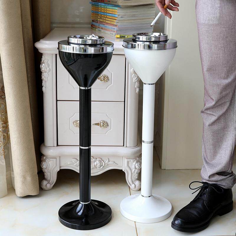 跨境热卖立式卫生间烟灰缸创意厕所带盖办公室防飞灰大号落地烟缸