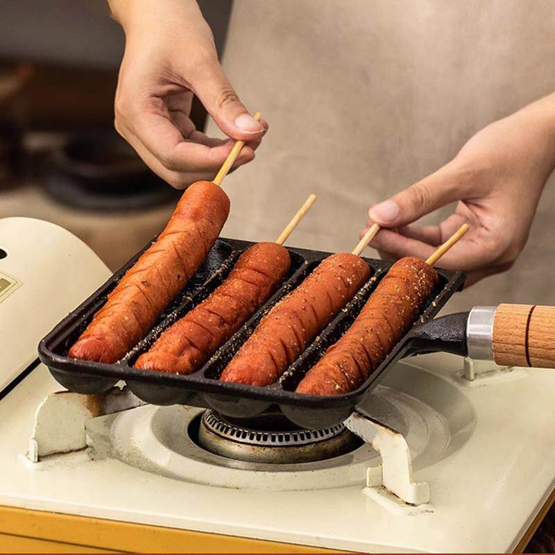 良物集市铸铁烤香肠锅无涂层不粘锅家用热狗淀粉肠烤盘专用煎蛋锅