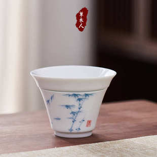 手绘青花瓷陶瓷茶漏斗茶隔茶滤功夫茶具配件泡茶过滤分离器滤茶器