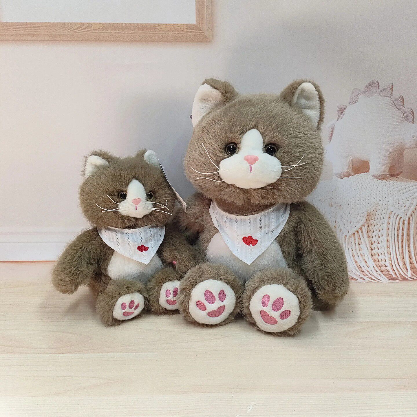 象皮兔可可奶牛猫毛绒玩具陪伴安抚呆萌猫咪公仔布娃娃儿童玩具