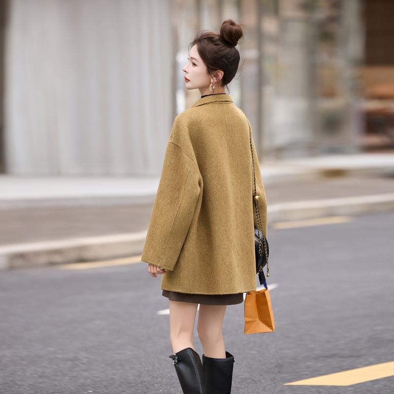 双面羊毛大衣显女2025年秋尚季新款西装领ZAI8533S时百搭洋气瘦毛