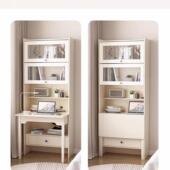 折叠书桌书一体卧电室梳妆台实木书桌学生家现代简约架用脑桌BBC