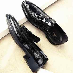 韩时髦休闲 尖头皮男鞋 百搭士发型师懒人便鞋 社交式 新款 鞋 英式