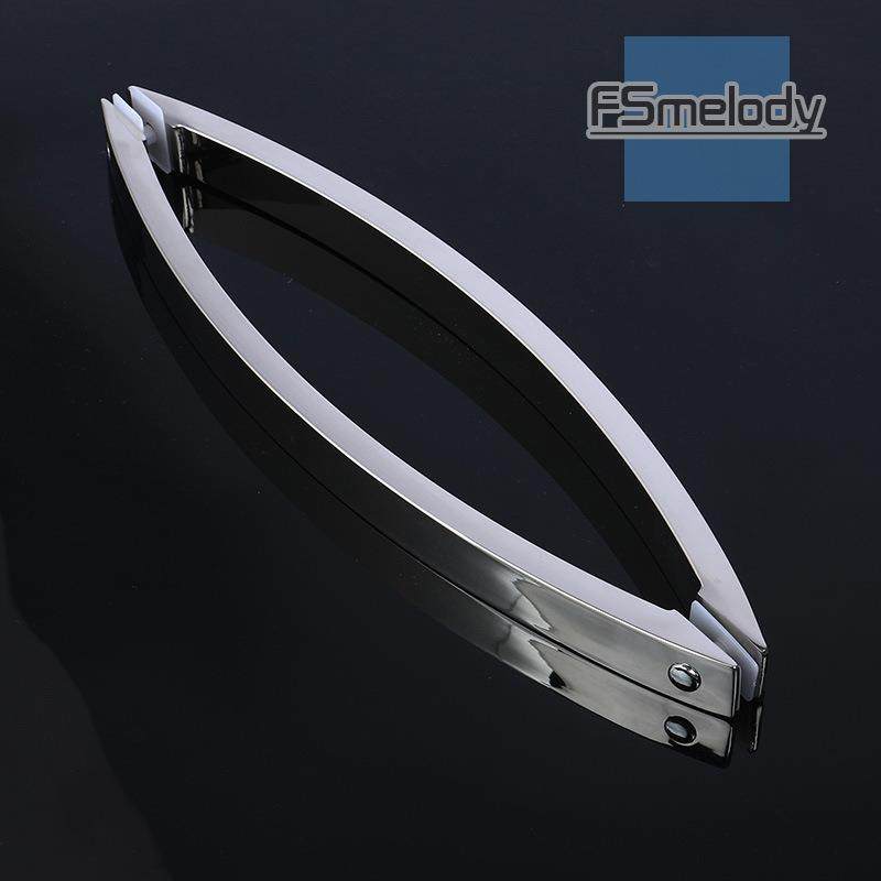 H010S304不锈钢月亮弯淋浴房拉手方管浴室门月牙玻璃门把手