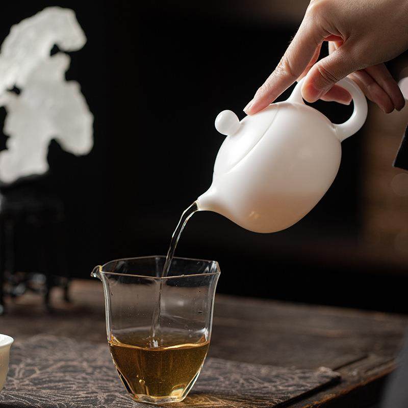 龙冰2353种羊化脂玉瓷素烧工艺茶壶施壶仿古壶蛋壶德西白瓷茶具茶