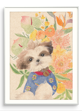 新锐国潮艺术家黄峰霞《富贵滚滚来》限量版画书房客厅餐厅挂画