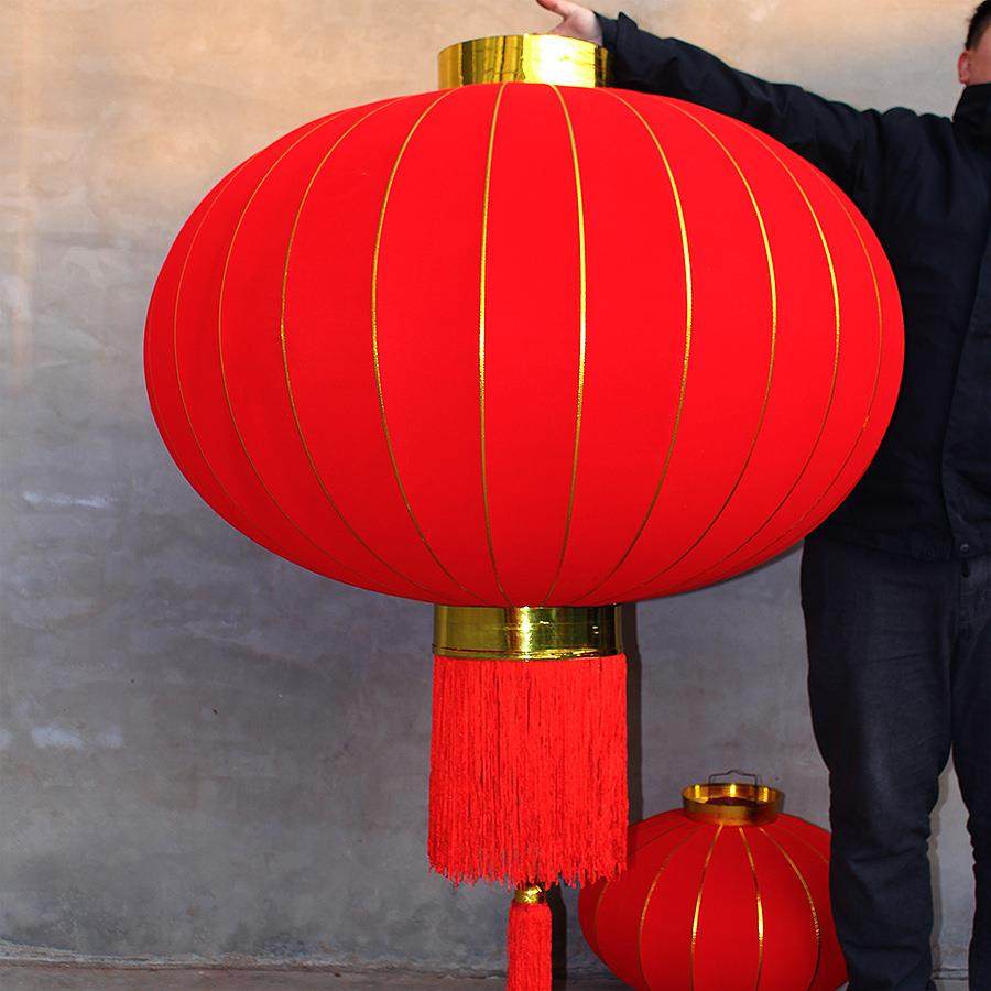 新年春节款植绒布大红灯笼大灯笼挂大门喜庆大号户外品质优选